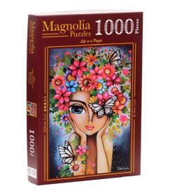 MAGNOLIA CASSE-TÊTE 1000 PIÈCES - LA DAME AUX FLEURS ARTISTE ROMI LERDA #1702